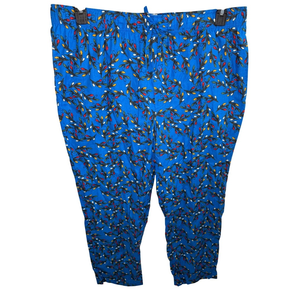 Goodfellow & Co Men's Flannel Pajama Pants Blue Christmas Lights XL New With Tag